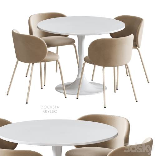 '3dsky Pro - IKEA DOCKSTA KRYLBO table and chairs' '3dsky Pro - IKEA DOCKSTA KRYLBO table and chairs'