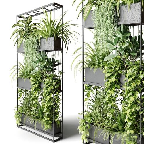 '3dsky Pro - Wide metal rack with indoor plants' '3dsky Pro - Wide metal rack with indoor plants'