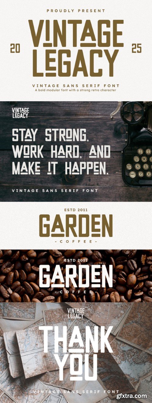 Creativemarket - Vintage Legacy – Bold Modular Sans