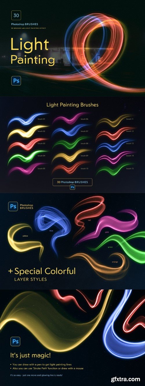 Light Painting Photoshop Brushes Light Painting Photoshop Brushes