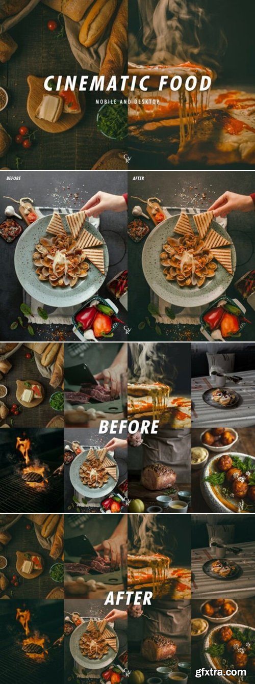 CVRpresets - 15 Cinematic Food Desktop And Mobile Lightroom Presets