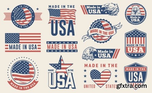 USA Indepence Day Badgets & Labels 18xAI