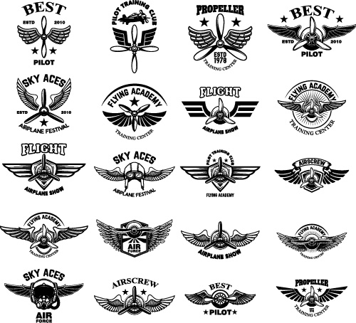 Aviation & Air Travel Logotypes 36xAI