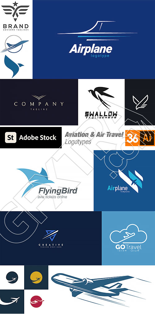 Aviation & Air Travel Logotypes 36xAI