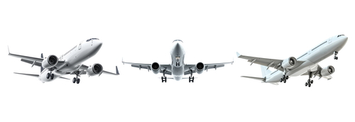 Airplanes; Waiting for Passengers at the Airport and Flying 25xPNG