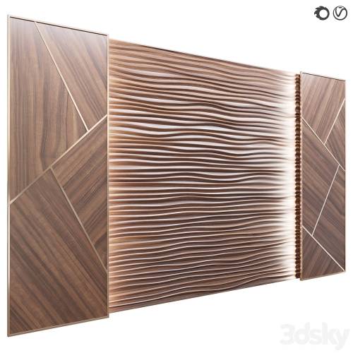 '3dsky Pro - Panel Decor wooden waves'