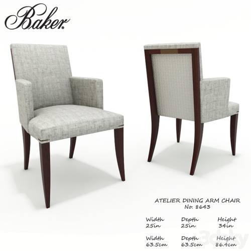 '3dsky Pro - Baker Atelier dining arm chair No.8643' '3dsky Pro - Baker Atelier dining arm chair No.8643'