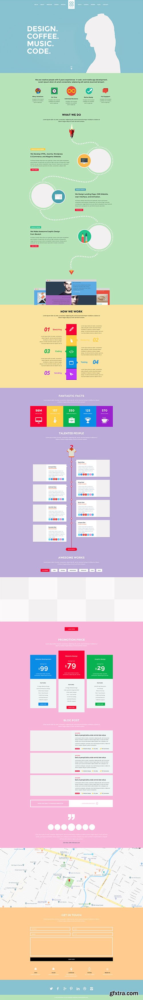 Creative Flat Portfolio Theme - PSD Template