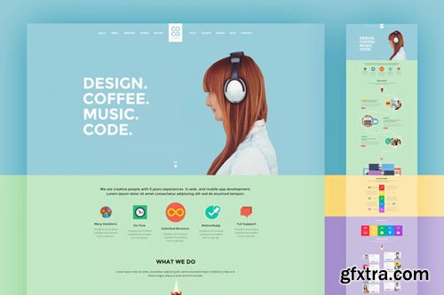 Creative Flat Portfolio Theme - PSD Template