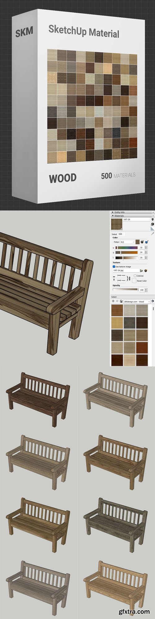 500 Wood Materials for SketchUp SKM 500 Wood Materials for SketchUp SKM