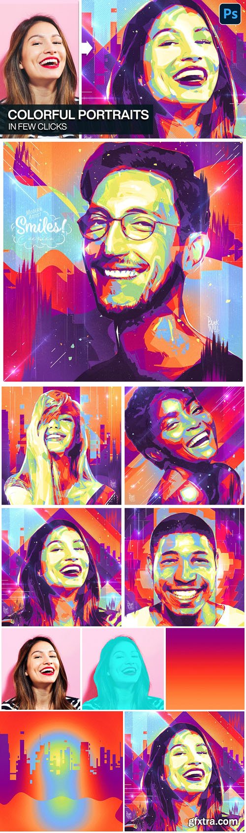 Colorful Portraits - Modern Artist Photoshop Action