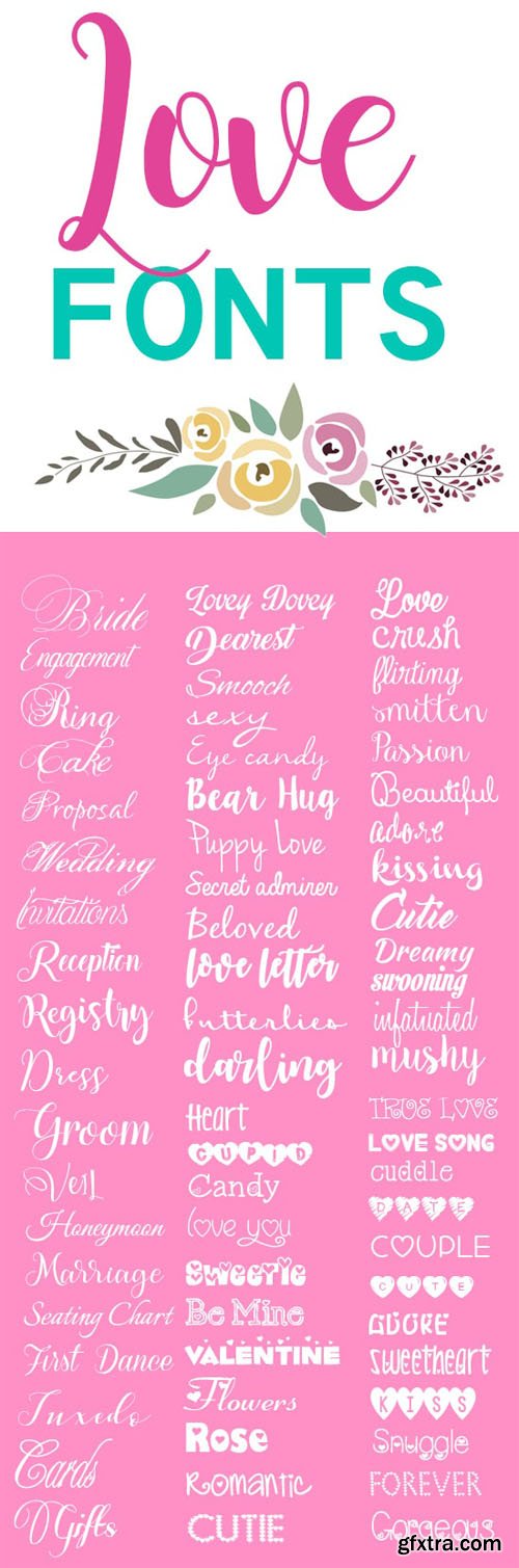 60+ Love Fonts Pack