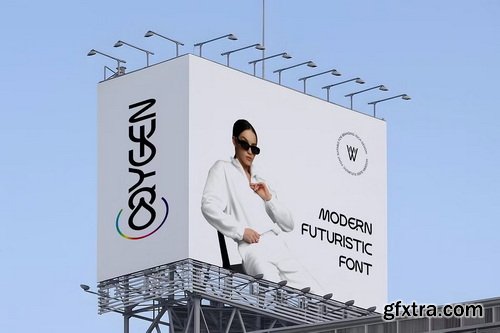 CreativeMarket - Oqygen - Futuristic Font Logo Brand