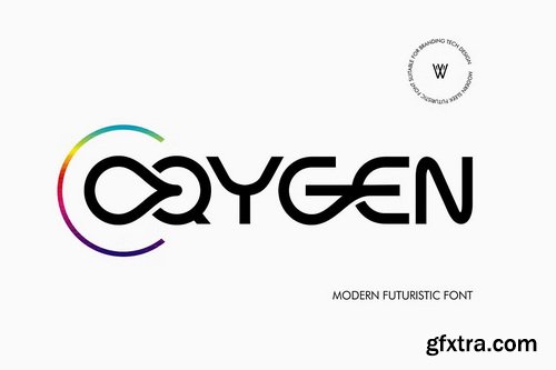 CreativeMarket - Oqygen - Futuristic Font Logo Brand