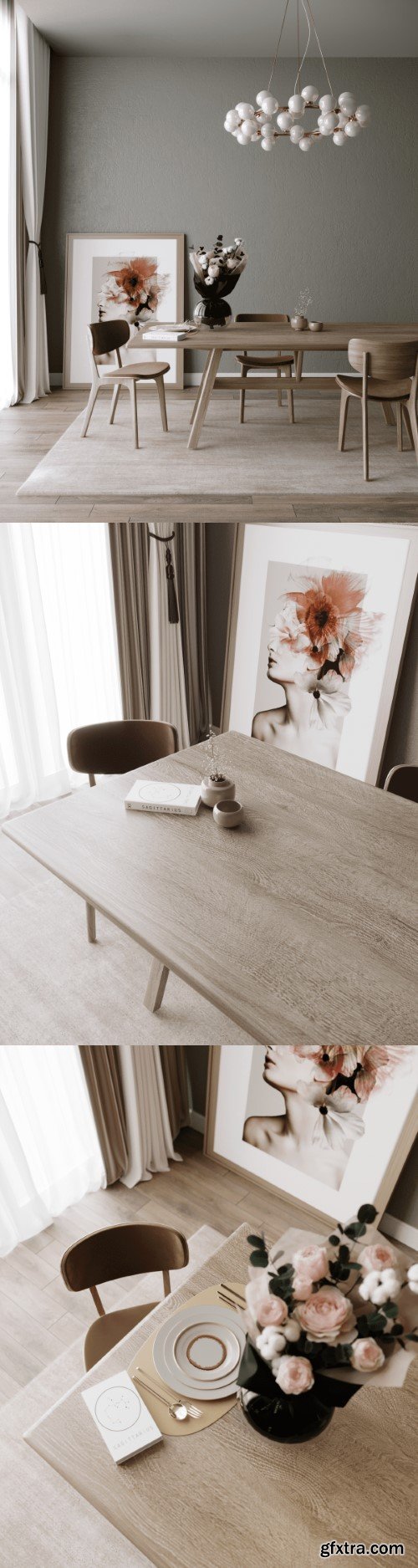 3D Dining Room Interior Scene