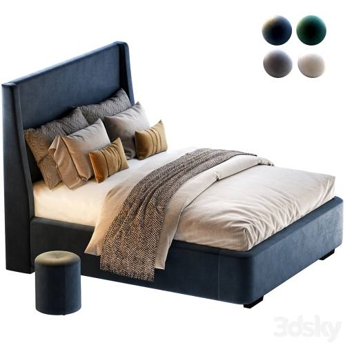 '3dsky Pro - Bed Defense 160 Velvet Grey/emerald/sand/blue with pouffe Kofi Divanru' '3dsky Pro - Bed Defense 160 Velvet Grey/emerald/sand/blue with pouffe Kofi Divanru'