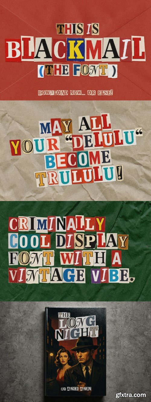 Blackmail — Ransom Style Paper Cutout Font Duo