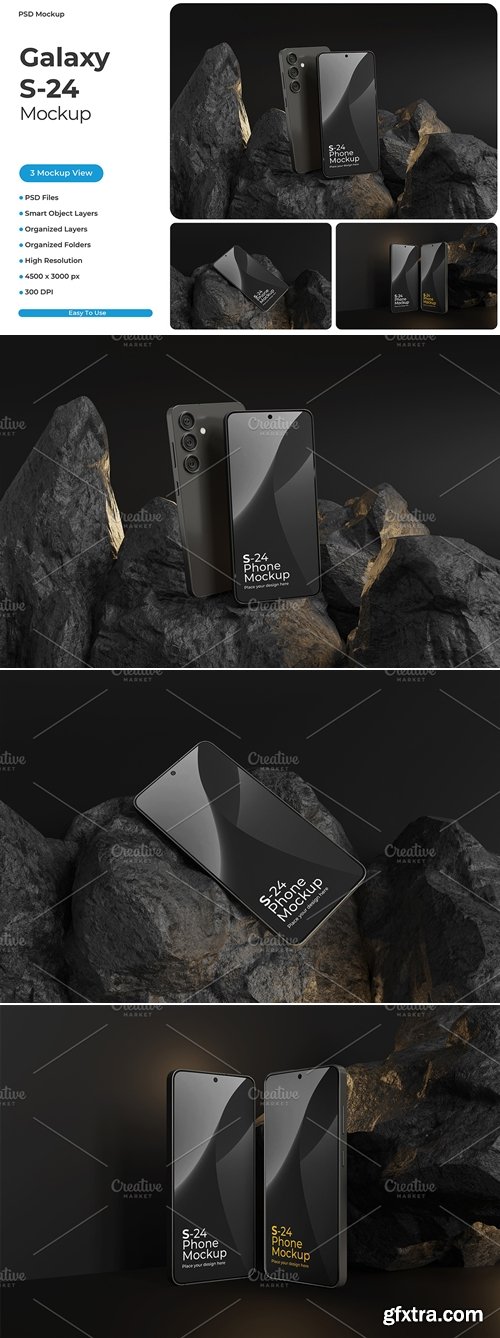 CreativeMarket - S24 Phone Screen Mockup 159305452