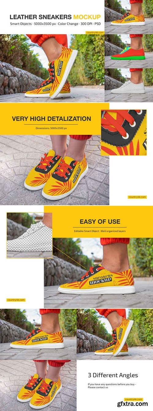 Country4k - Leather Sneakers Mockup Set