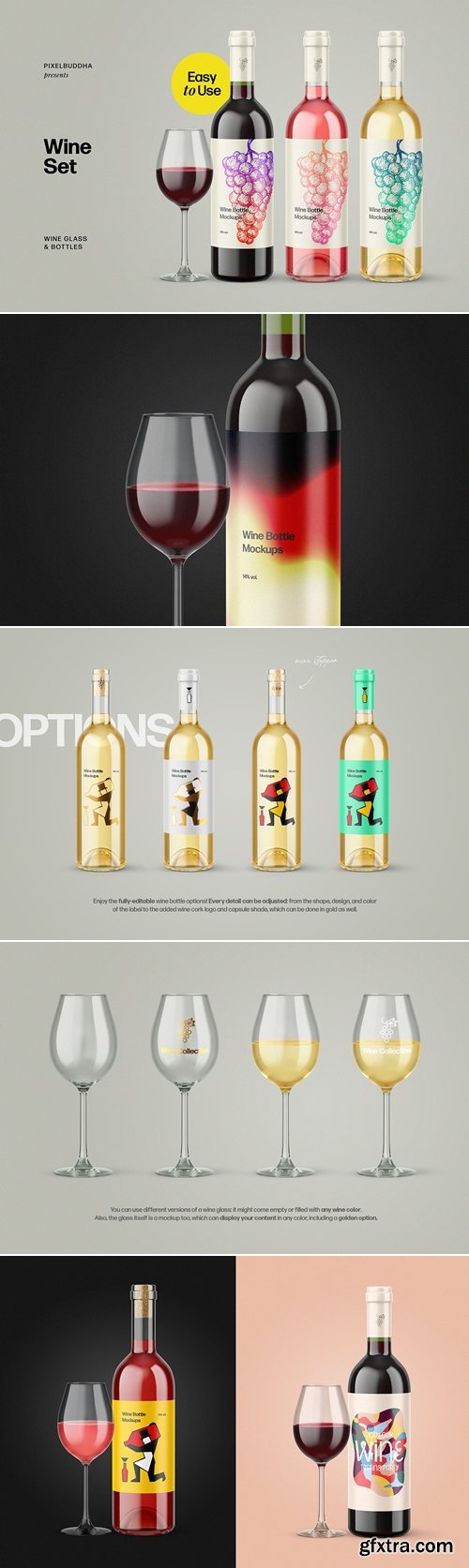 Pixelbuddha - Wine Glass & Bottle Mockup 1273