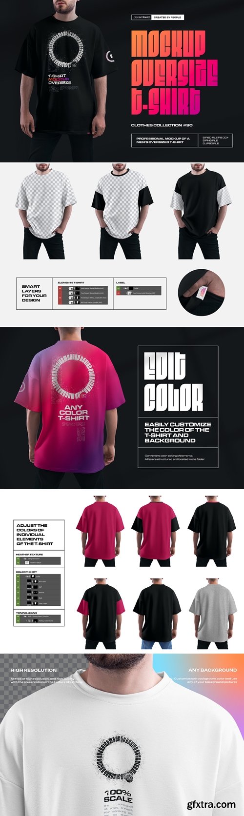 CreativeMarket - 5 Mockups Oversize T-shirt 91961671