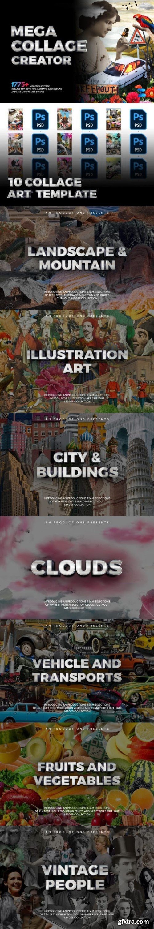 Creativemarket - 1775 Mega Collage Creator Bundle