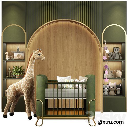 3dsky Pro - Children\'s room with toys and a crib. Children\'s room