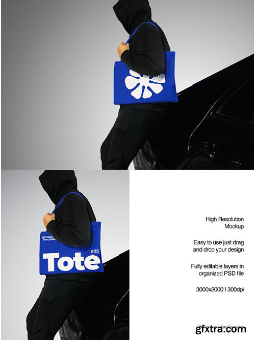 Sagesmask - Tote Bag Mockup on Model Sagesmask - Tote Bag Mockup on Model