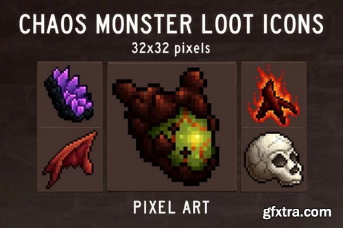 Craftpix - Chaos Monster Loot 32&times;32 Icons