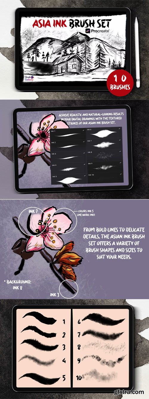 Brushgalaxy - Asia Ink Brush Set Vol 2 Brushgalaxy - Asia Ink Brush Set Vol 2