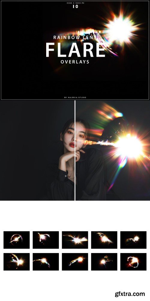 Rainbow Lens Flare Overlays