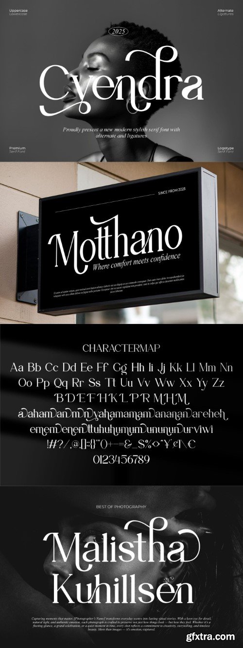 Cyendra || Modern Stylish Serif Font