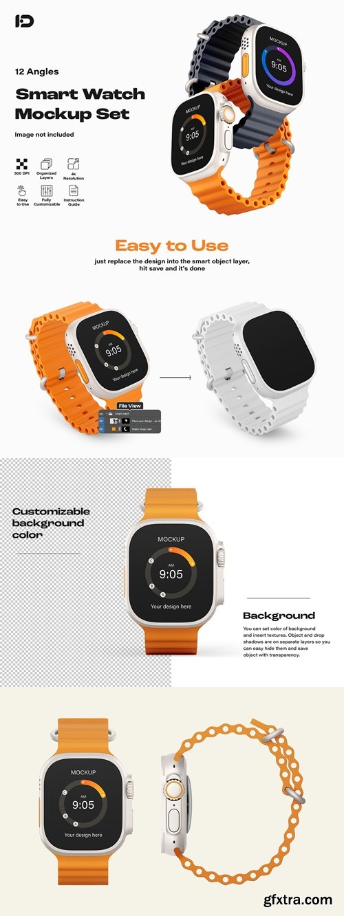 CreativeMarket - Apple Watch Ultra Mockup Set 92035859