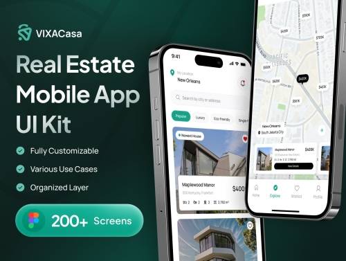 'VIXA Casa - Real Estate Mobile App UI Kit' 'VIXA Casa - Real Estate Mobile App UI Kit'