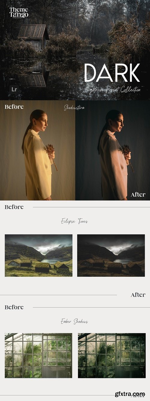 CreativeMarket - 14 Dark and Moody Lightroom Presets 291241400