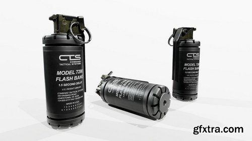CGTrader - CTS 7290 Flash Bang Grenade Low-poly 3D model