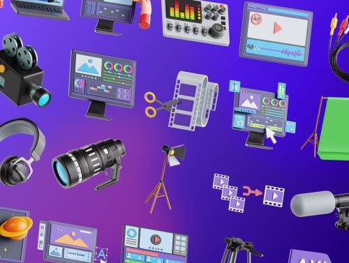 'Video Production 3D Icon Set'