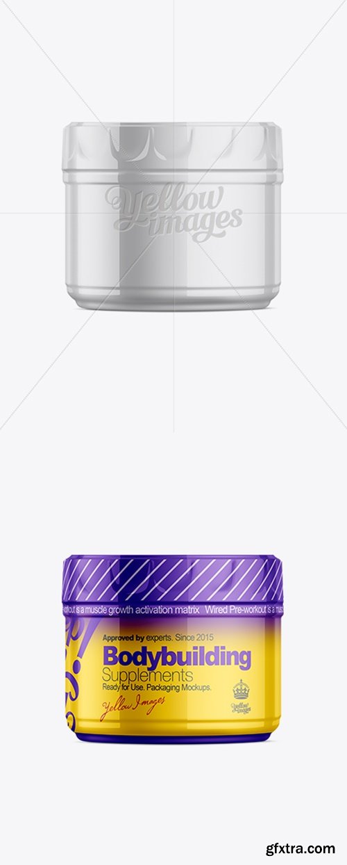 YellowImages - 8.8oz Protein Jar w/ Shrink Sleeve Mockup 10617