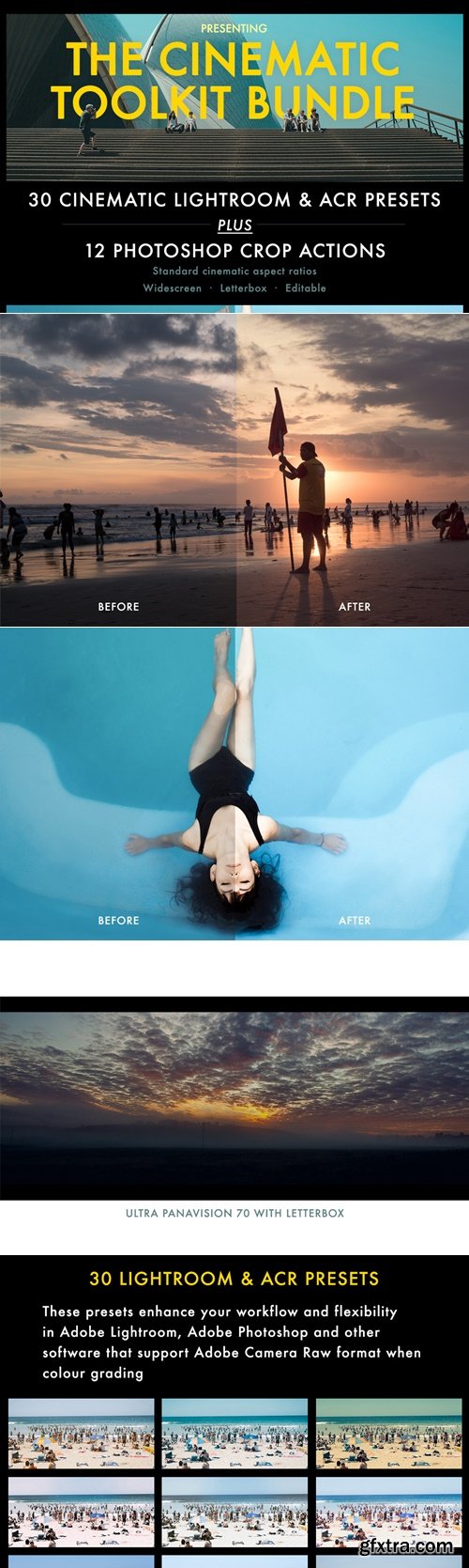 DesignBundles - Cinematic Aspect Ratio PS Action & Lightroom Presets