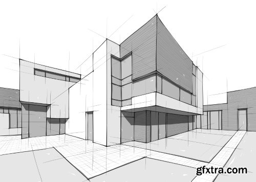Architecture Collection - Streets, Rooms & Halls Sketches 50xEPS