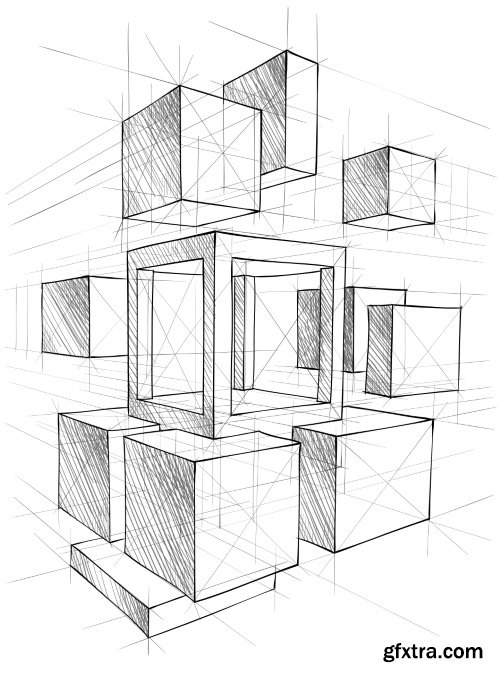 Architecture Collection - Streets, Rooms & Halls Sketches 50xEPS