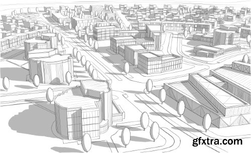 Architecture Collection - Streets, Rooms & Halls Sketches 50xEPS