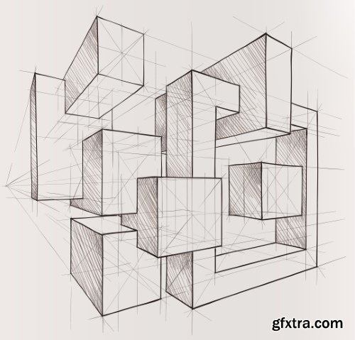 Architecture Collection - Streets, Rooms & Halls Sketches 50xEPS