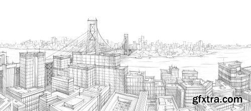 Architecture Collection - Streets, Rooms & Halls Sketches 50xEPS