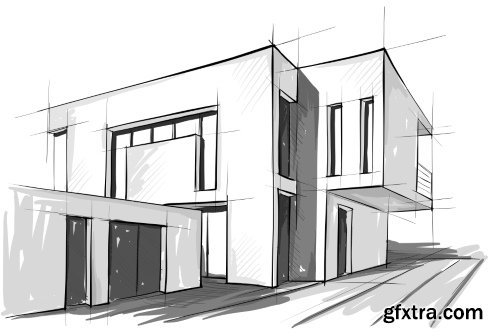 Architecture Collection - Streets, Rooms & Halls Sketches 50xEPS