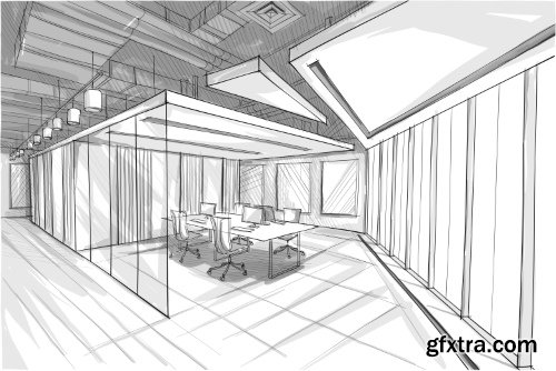 Architecture Collection - Streets, Rooms & Halls Sketches 50xEPS