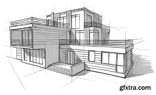 Architecture Collection - Streets, Rooms & Halls Sketches 50xEPS