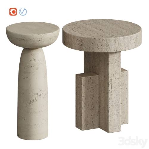 '3dsky Pro - Tori / Clarence Travertine Side Table'