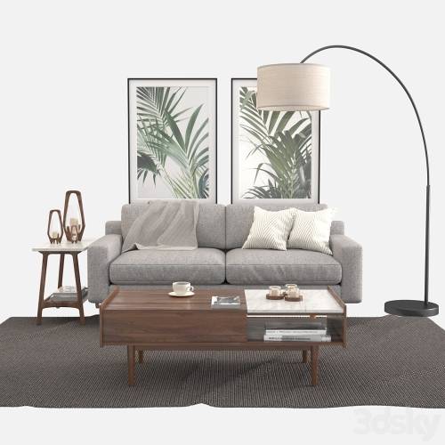 '3dsky Pro - Living Set. West elm' '3dsky Pro - Living Set. West elm'