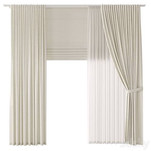 '3dsky Pro - Curtains . Thick linen'